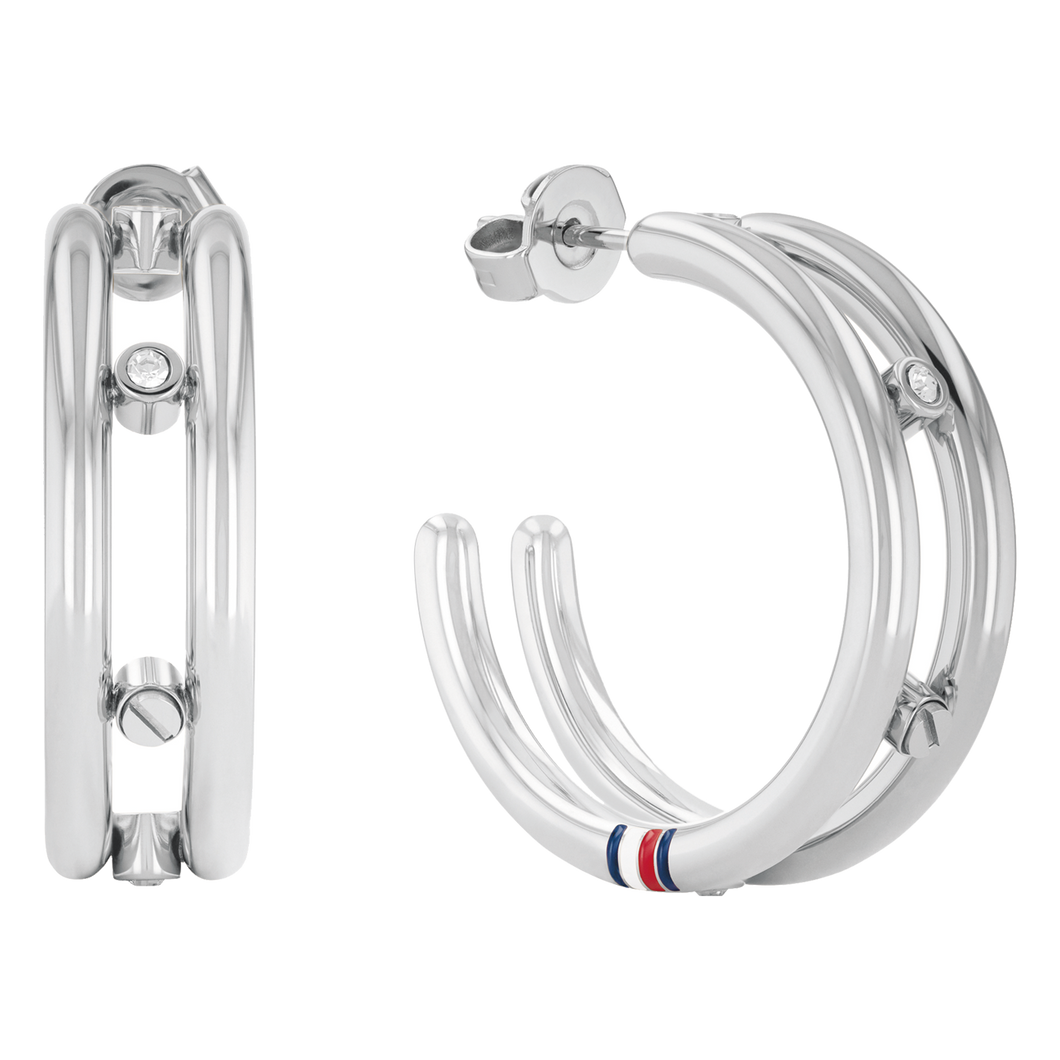 Brincos TOMMY HILFIGER Prateados com Cristais 2780614